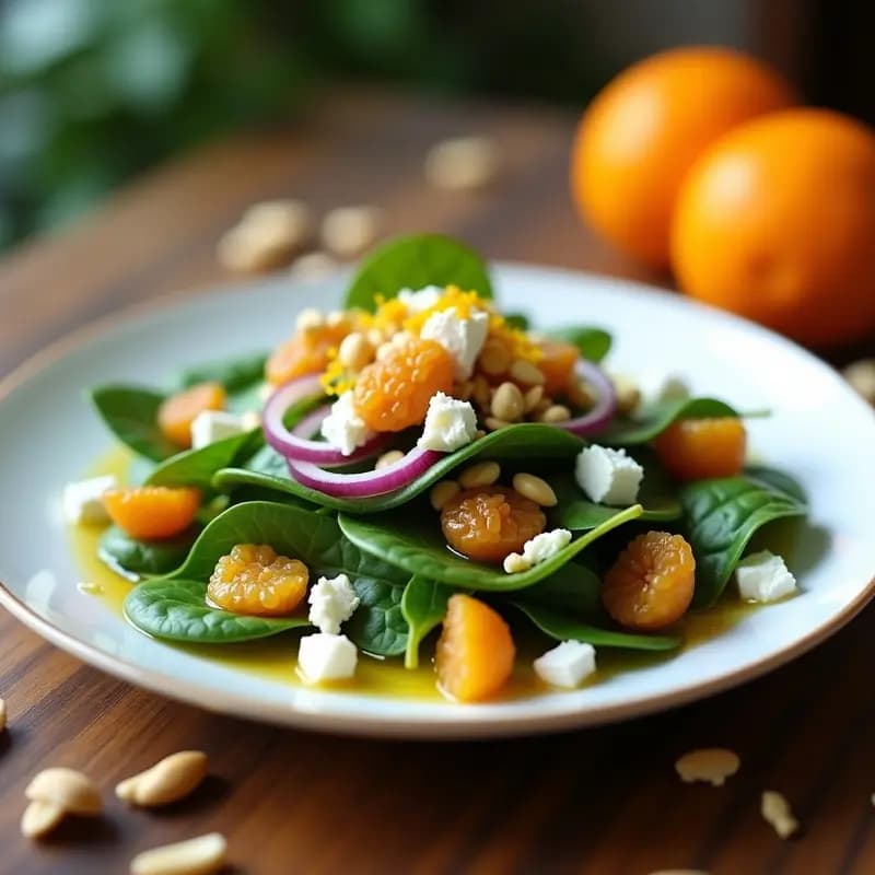 Ensalada de Pasas y Piñones con Vinagreta de Naranja: Receta Española Sin Cocción