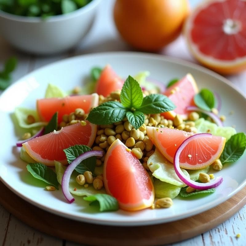 Ensalada de Pomelo, Canónigos y Vinagreta de Pistacho: Receta Persa Fresca y Keto