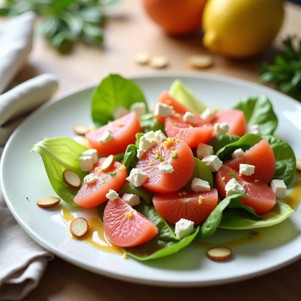 Ensalada de Pomelo y Endibias con Vinagreta de Mostaza y Miel: Receta Francesa Keto