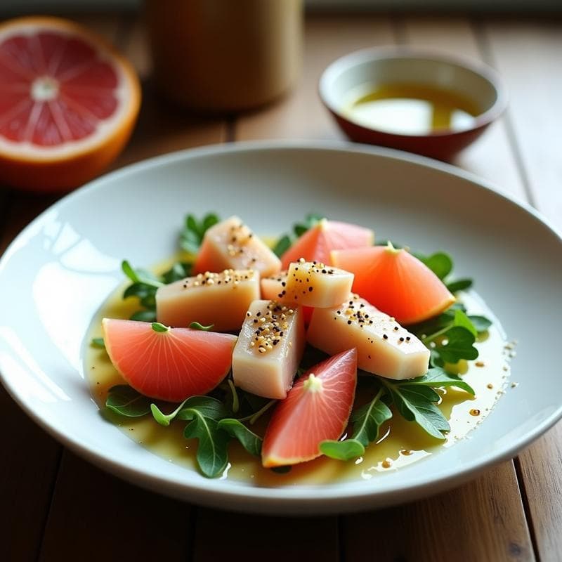 Ensalada de Pomelo Rosa y Ventresca con Aceite de Oliva Virgen: Receta Española Gourmet