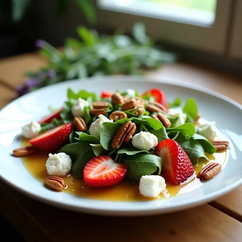 Ensalada de Queresa con Fresas y Vinagreta de Miel: Receta Francesa Fresca y Dulce