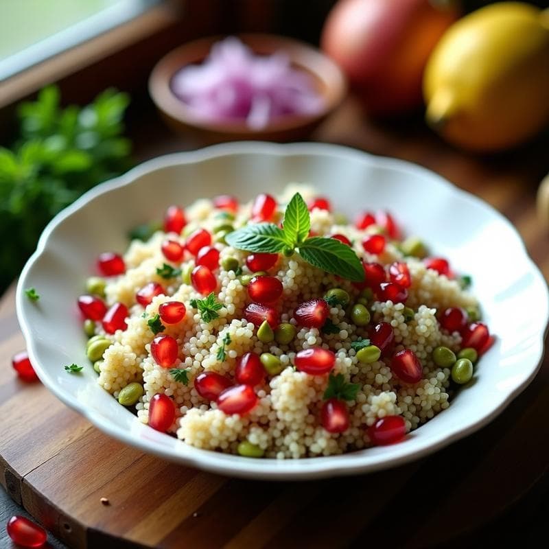 Ensalada de Quinua con Granada y Pistachos: Receta Persa Alta en Antioxidantes