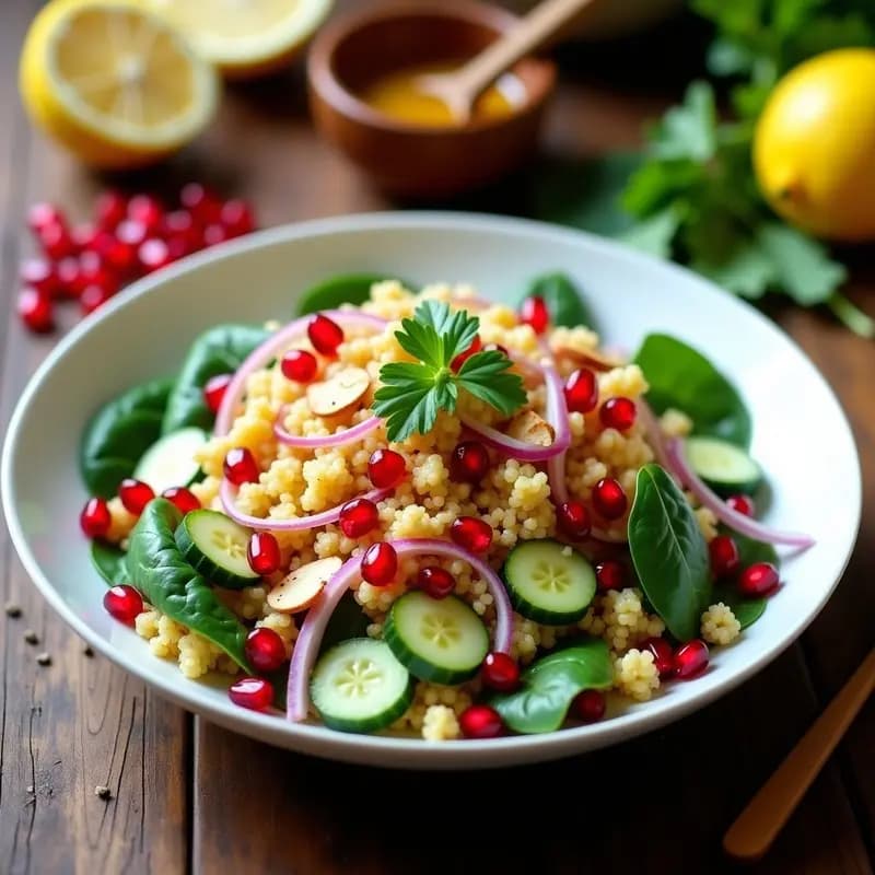 Ensalada de Quinua y Granados con Aderezo de Limón y Miel: Receta Peruana Fresca