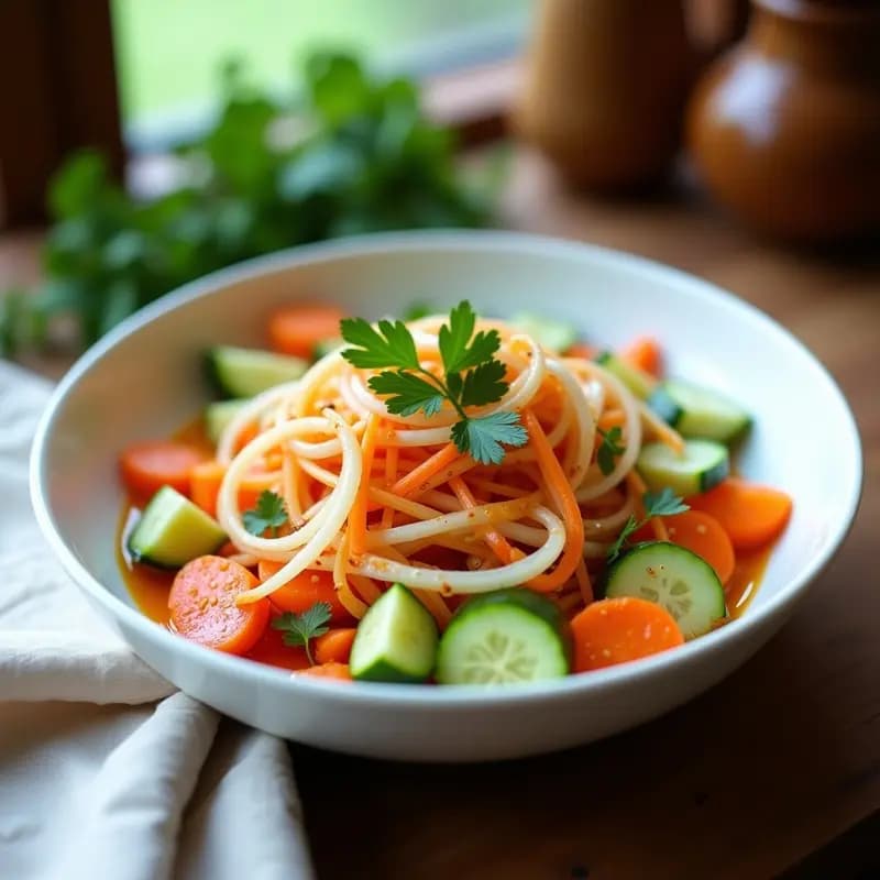 Ensalada de Rahita Fresca con Vinagreta de Tamarindo: Receta De India Vegana y Sin Cocción
