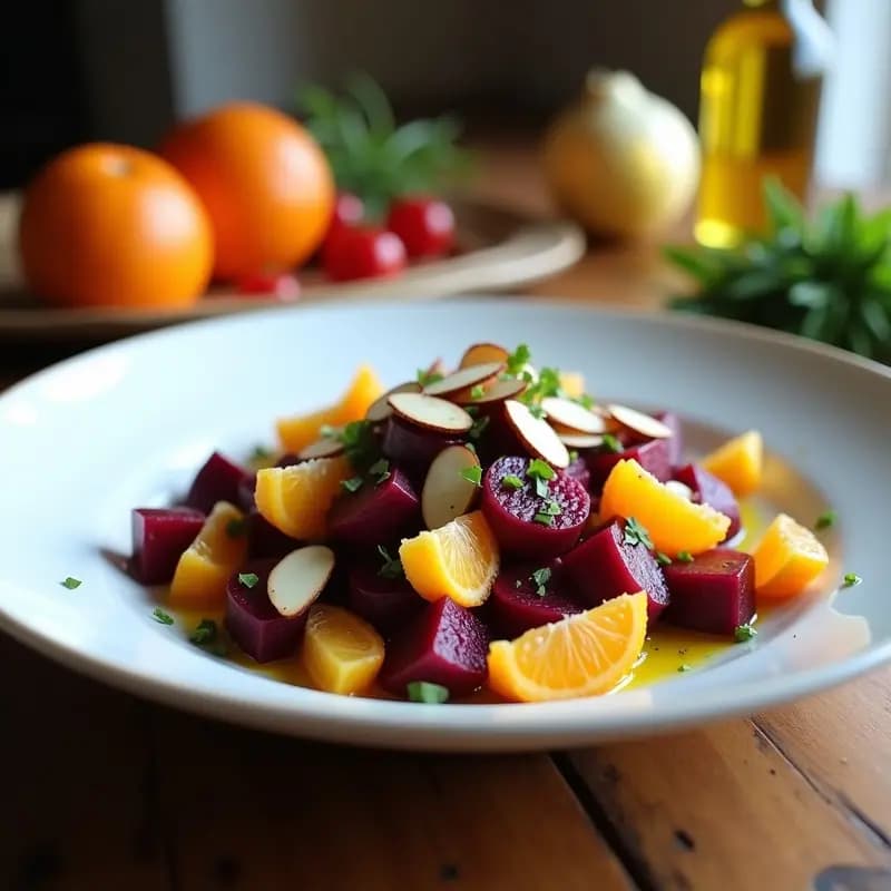 Ensalada de Remolacha y Naranja con Aceite de Oliva: Entrante Navarro Fresco y Vital