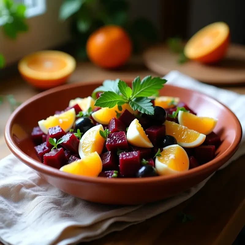 Ensalada de Remolacha, Naranjas y Bacalao Desalado: Receta Murciana con Toque Dulce