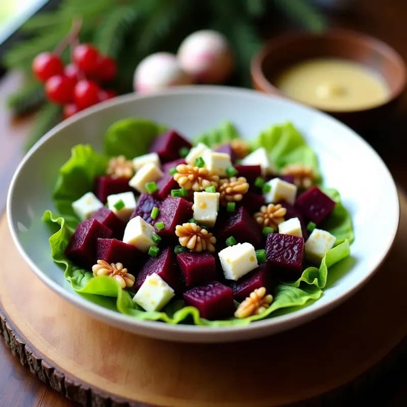 Ensalada de Remolacha y Queso de Cabra con Nueces: Entrante Navideño con Toque Dulce
