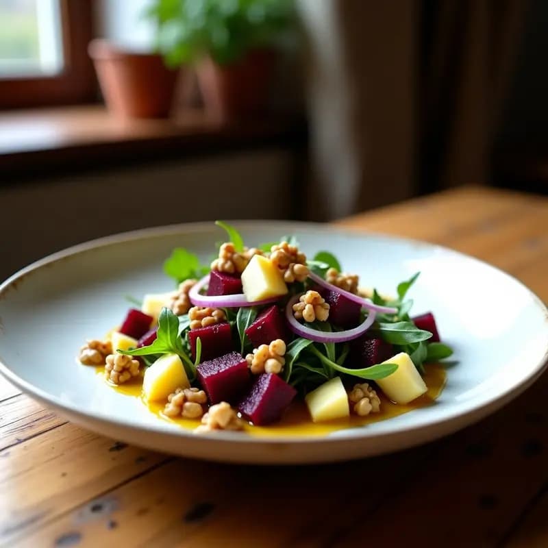 Ensalada de Remolacha, Queso Idiazábal y Nueces: Entrante Navarro Sin Gluten
