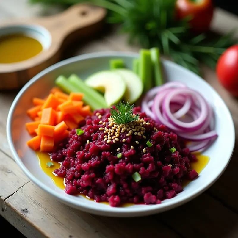 B разных Rusas de Remolacha y Zanahoria: Ensalada Cruda Vegana con Vinagreta de Mostaza