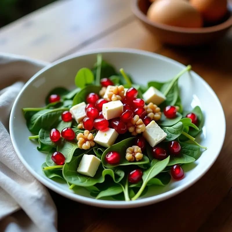 Ensalada de Rúcula, Granadas y Queso de Camello: Receta Emirati Sin Gluten