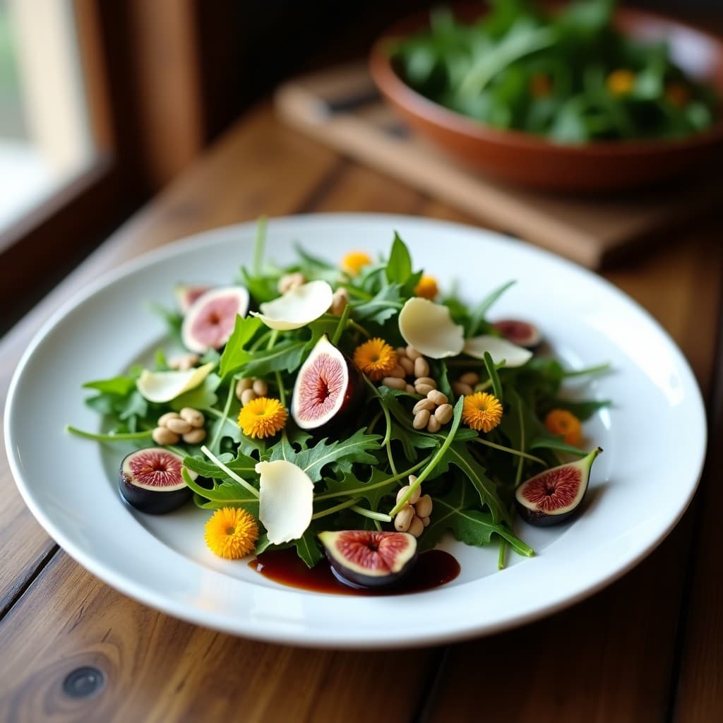 Ensalada de Rúcula, Higo Negro y Vinagreta de Vinagre Balsámico de Módena: Receta Italiana Gourmet