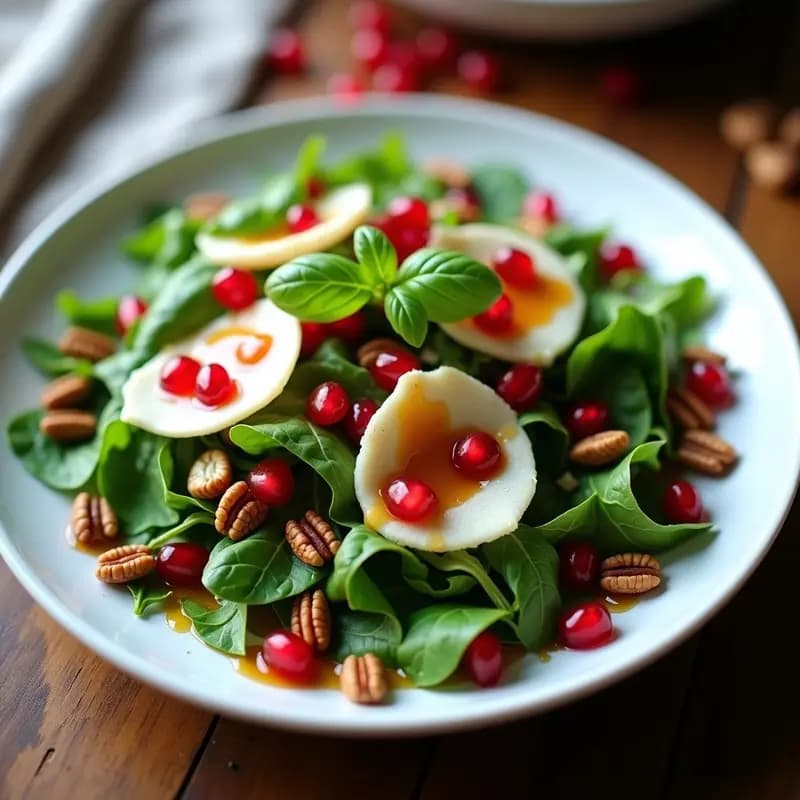 Ensalada de Rúcula con Parmesano y Vinagreta de Granado: Receta Italiana Fresca y Ligera