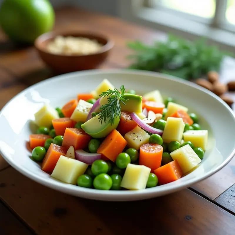 Ensaldilla Rusa con Aguacate y Vinagreta de Mosto: Receta Española Vegana y Ligera