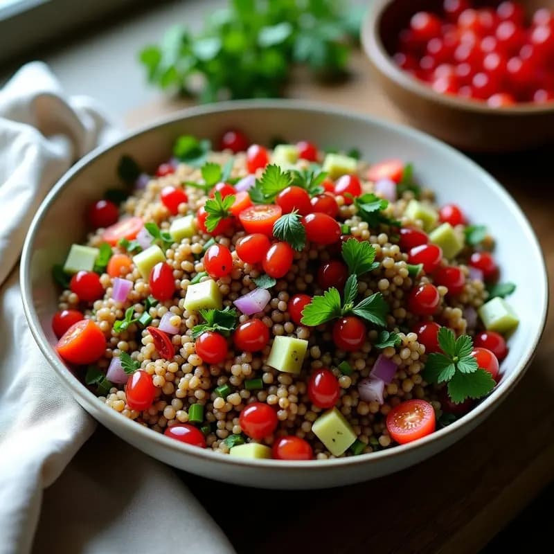 Ensalada de Tabbouleh con Granos de Granada: Receta Libanesa Sin Gluten y Detox