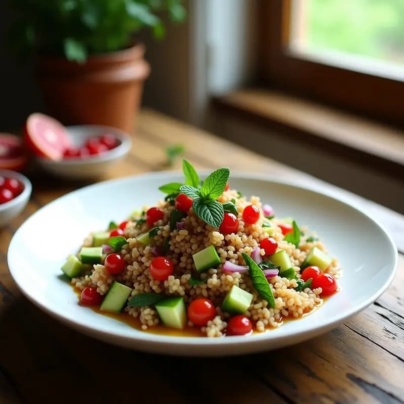 Ensalada Tabulé con Bulgur y Granadina: Receta Libanesas Fresca y Sin Gluten