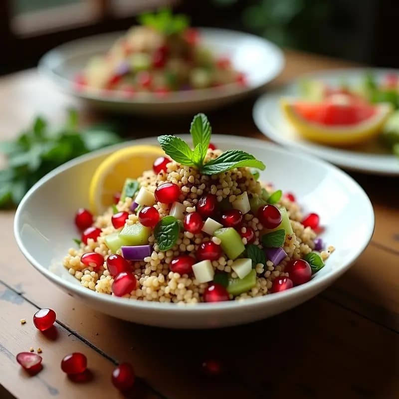 Ensalada Tabule con Granos de Granado y Mentas: Receta Libanesa Fresca y Ligera