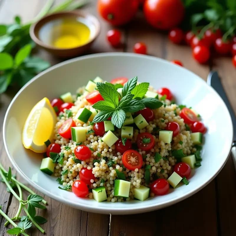 Ensalada de Tabuleh con Bulgur y Hierbas Frescas: Receta libanesa ligera y sin gluten