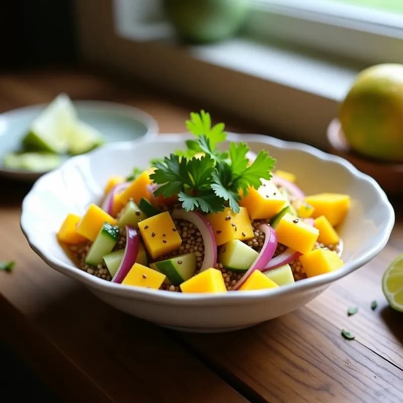 Ensalada de Tépache Fermentado con Mango y Jengibre: Receta Probiótica y Refrescante en 10 Minutos