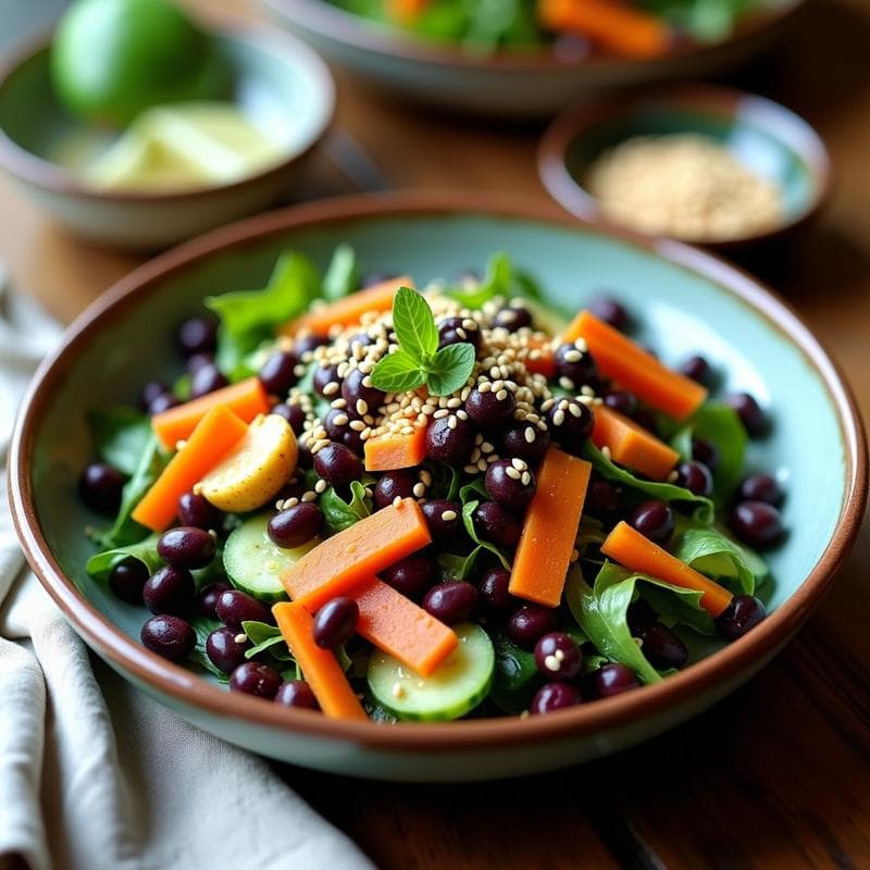 Ensalada de Frijol Tepary y Algas Nori: Receta Alta en Proteína con Aderezo de Sésamo en 15 Minutos