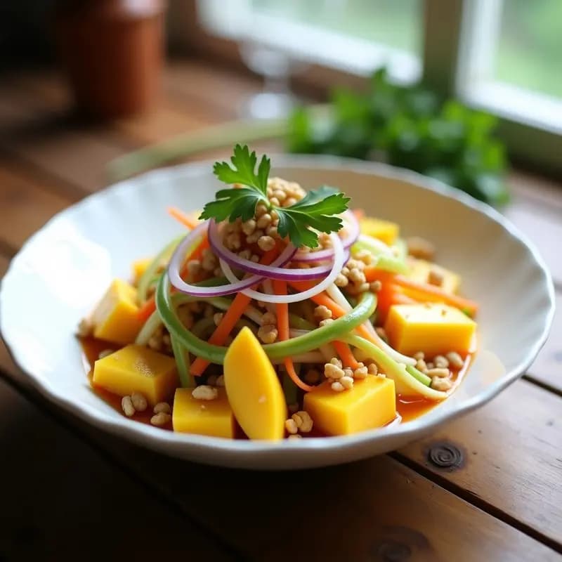 Ensalada Tailandesa de Mango y Papaya: Receta Refrescante y Alta en Vitamina C para el Verano