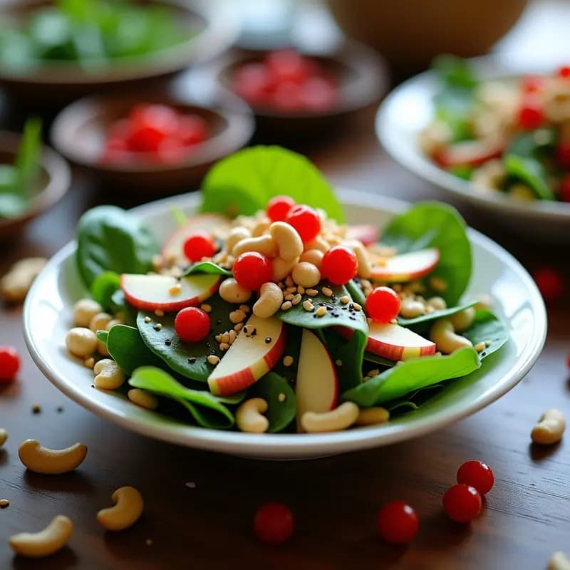 Ensalada Tibetana con Espinacas y Bayas Goji: Receta Energética en 10 Minutos
