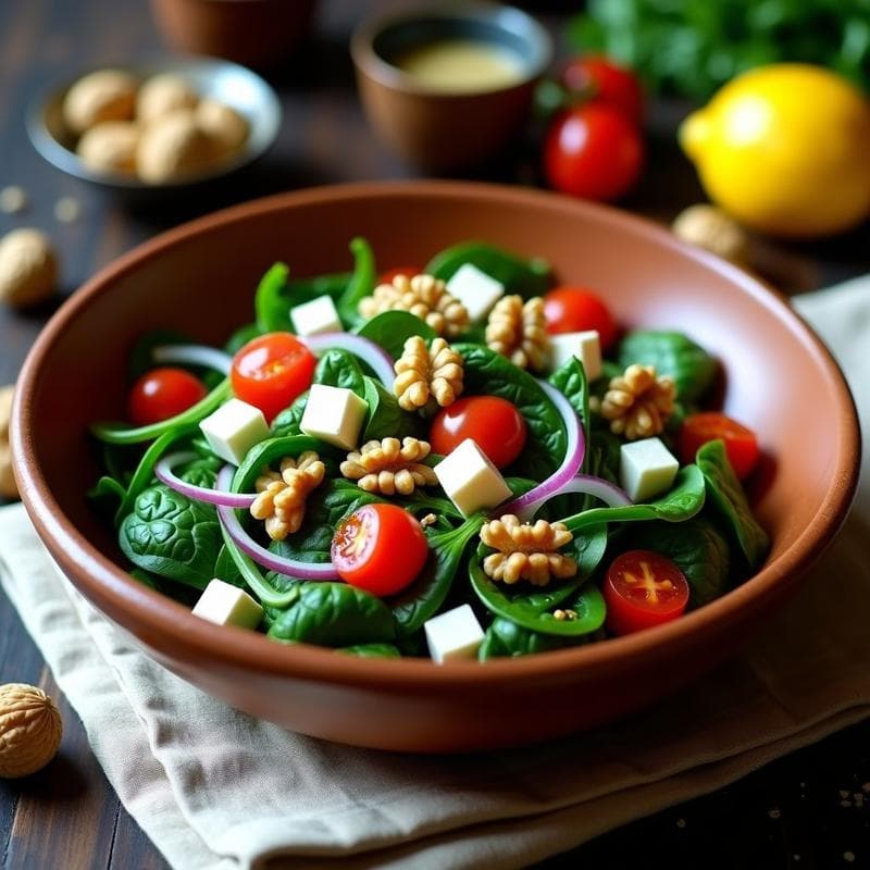 Ensalada Tibetana de Espinacas con Queso Yak: Receta Auténtica y Alta en Proteínas