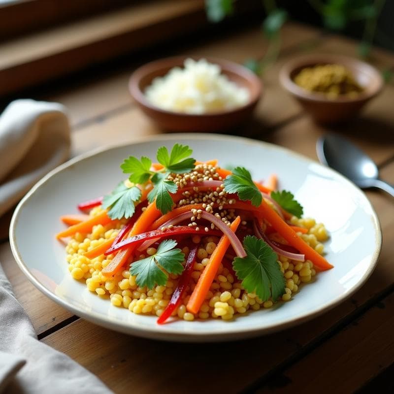 Ensalada Tibetana con Mijo y Radichetta: Receta Alta en Proteína y Sin Gluten en 20 Minutos