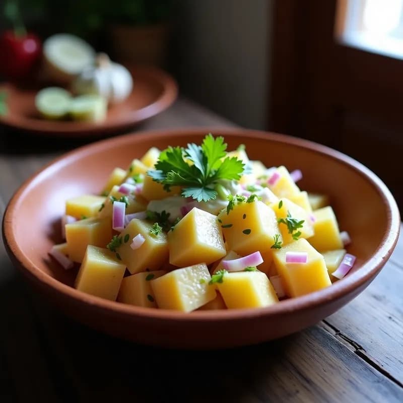 Ensalada Tibetana de Papa Yak y Yogur del Himalaya: Receta Auténtica y Nutritiva en 20 Minutos