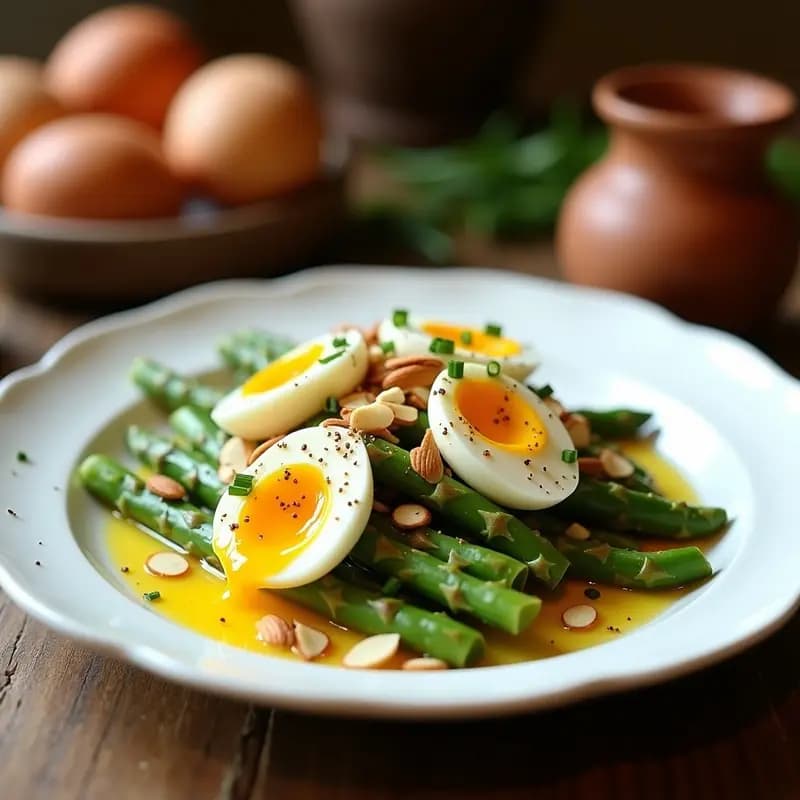 Ensalada Tibia de Espárragos Blancos y Vinagreta de Azafrán: Receta Española Sin Gluten