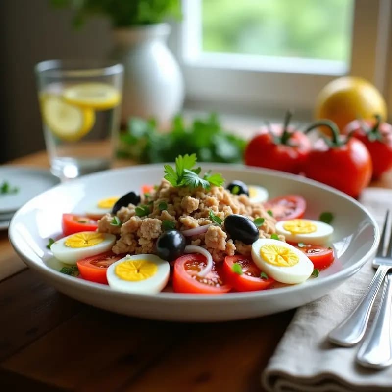 Ensalada de Tomate con Atún y Huevo Duro: Receta Sencilla para el Verano