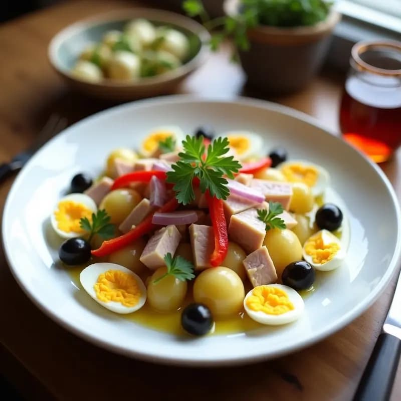 Ensalada de ventresca con patatas y huevo duro: Plato típico mindfulness de verano