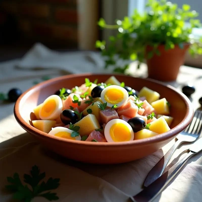 Ensalada de Ventresca con Patatas y Huevos: Entrante Catalán de Pascua