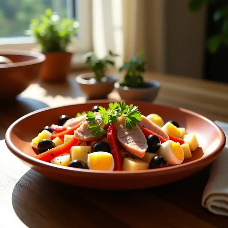 Ensalada de Ventresca con Pimientos Asados y Patatas: Plato Andaluz Frío y Nutritivo