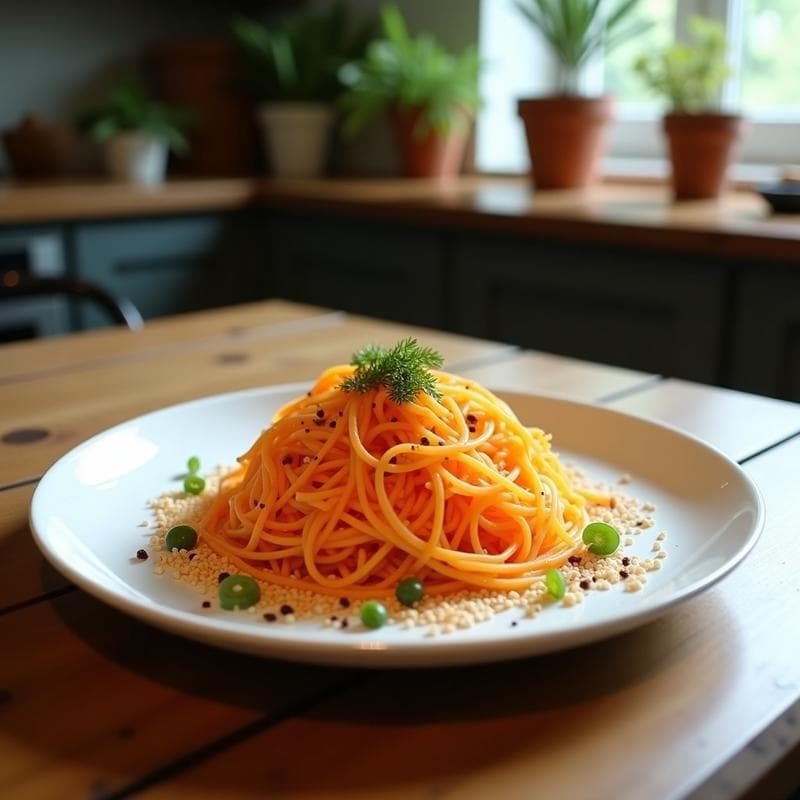Ensalada de Algas wakame con Granito de Naranja Sanguina y Vinagreta de Sésamo: Receta Japonesa Detox