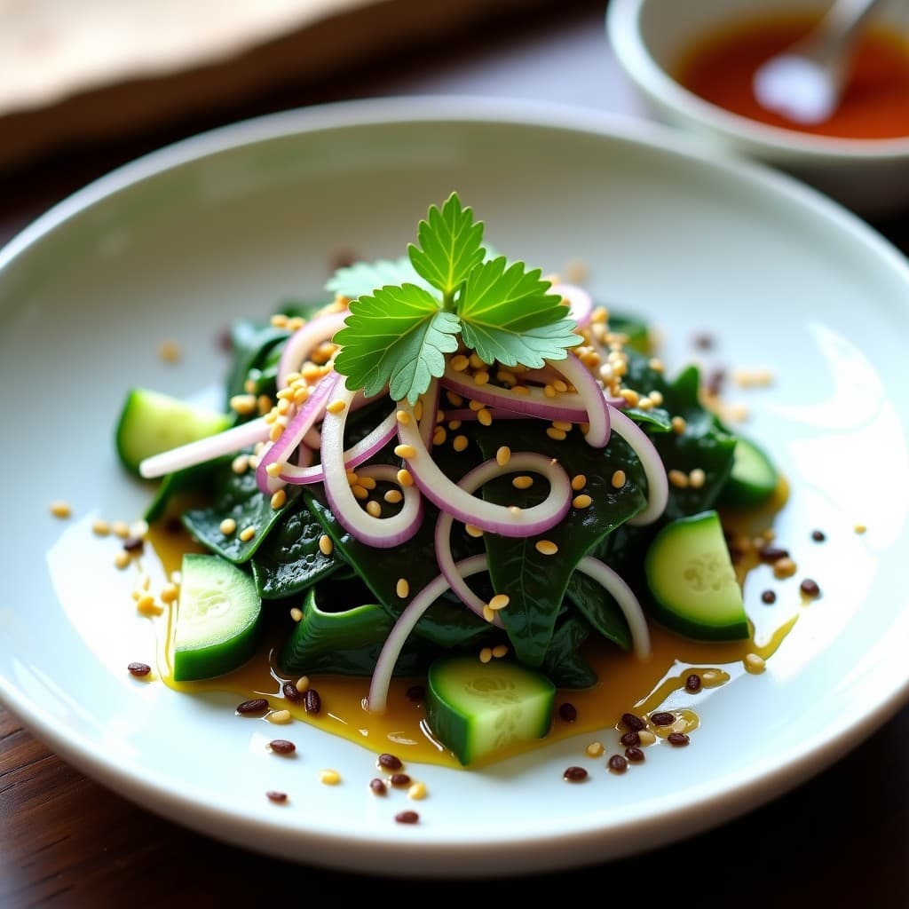 Ensalada de Wakame y Pepino con Vinagreta de Sésamo y Limón Yuzu: Receta Japonesa Sin Gluten y Detox