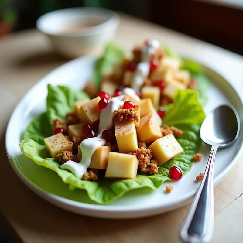 Ensalada Waldorf con Manzanas Asadas y Aderezo de Yogur Griego: Receta Americana Sin Lactosa
