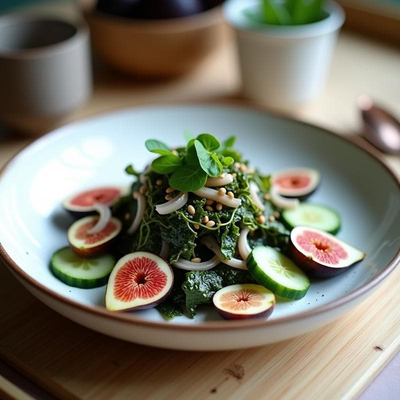 Ensalada de Watakushi con Higos Frescos y Vinagreta de Miso: Receta Japonesa de Verano