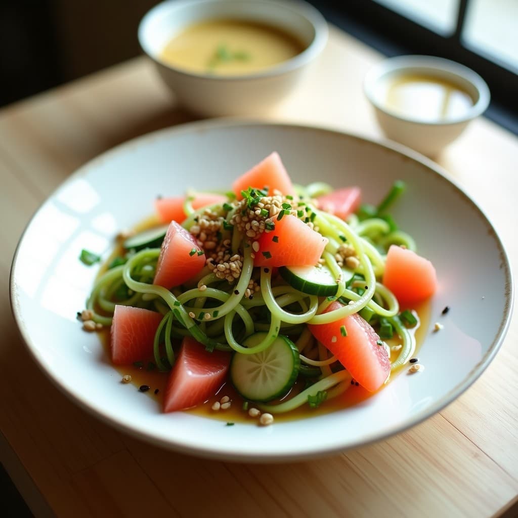 Ensalada de Watakushi y Pomelo con Vinagreta de Sésamo y Jengibre: Receta Japonesa Ligera y Desintoxicante