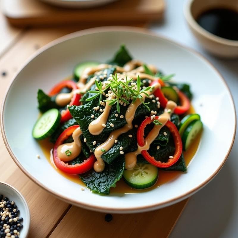 Ensalada de Watakushi con Vinagreta de Miso y Sésamo: Receta Japonesa Fresca y Sin Aceite