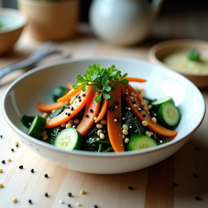 Ensalada de Watakushi con Vinagreta de Sésamo y Miel: Receta Japonesa con Toque Dulce-Salado