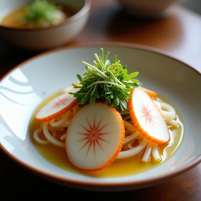 Ensalada de Watakushi con Vinagreta de Yuzu y Rábanos Daikon: Receta Japonesa Fresca y Low-Carb