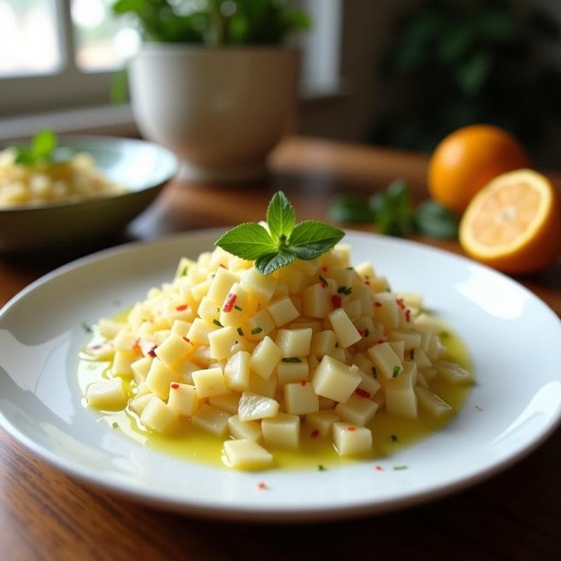 Ensalada de Watakushi con Vinagreta de Yuzu: Receta Japonésa de Algas Frescas y Pepino
