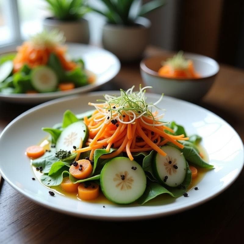 Ensalada de Watakushi con Aderezo de Yuzu: Receta Japonesa Vegana y Crudivegana