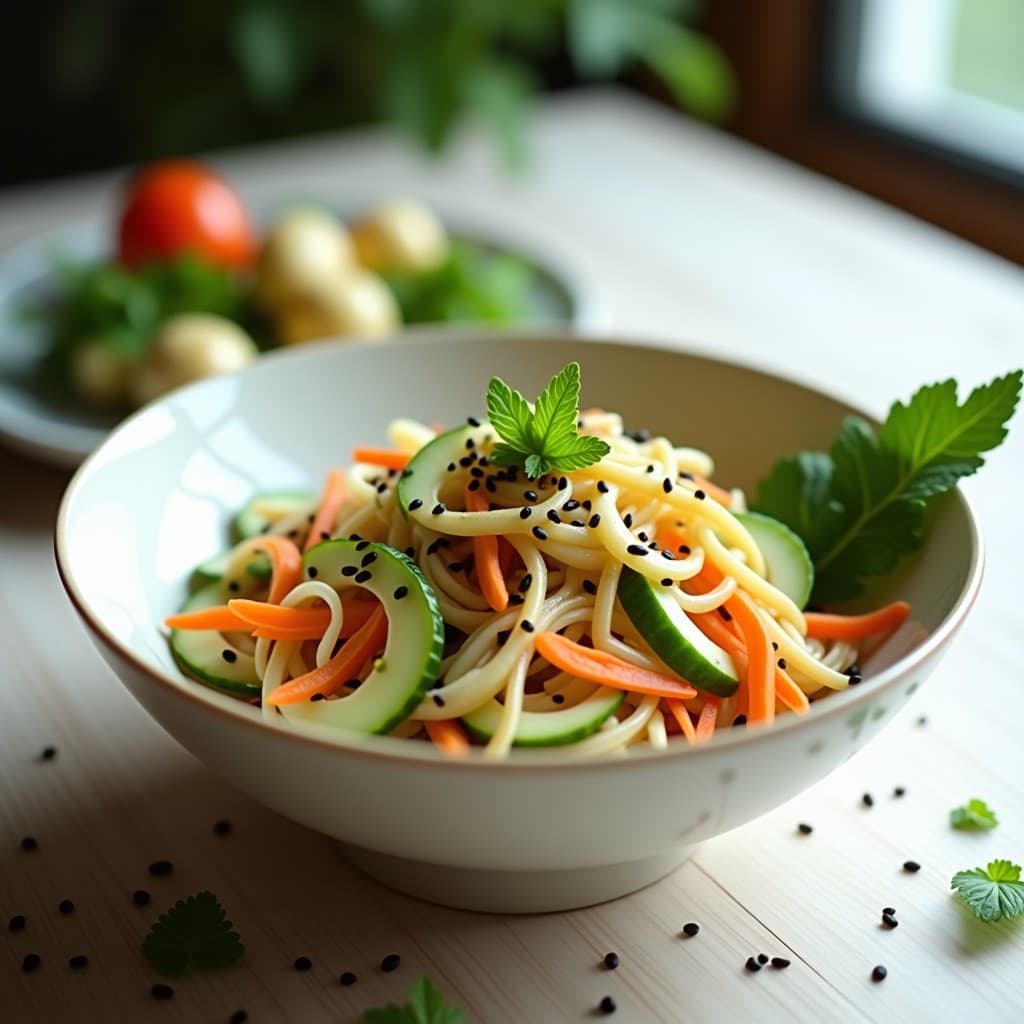 Ensalada de Water Chestnut y Pepino con Vinagreta de Wasabi: Receta Tailandesa Crudivegana