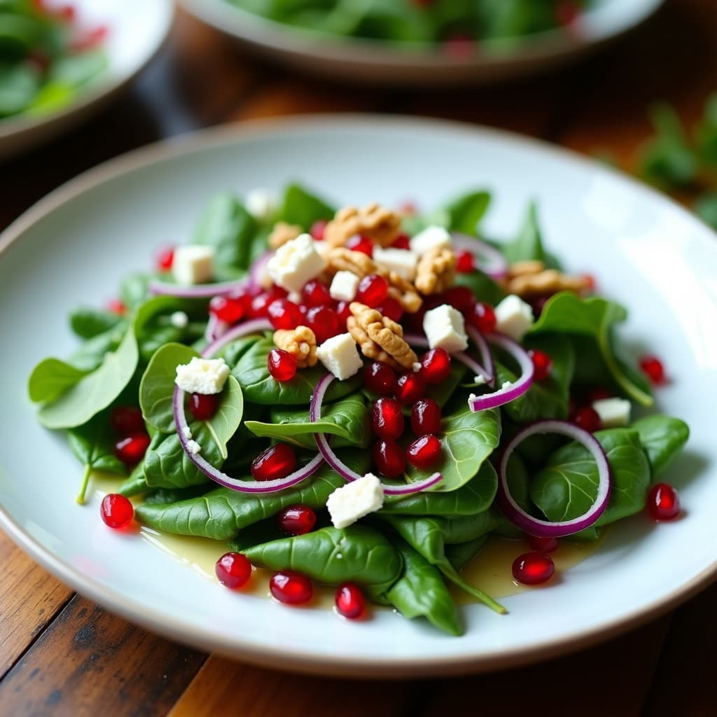 Ensalada de Watercress y Granada con Vinagreta de Mostaza de Dijon: Receta Inglesa Detox