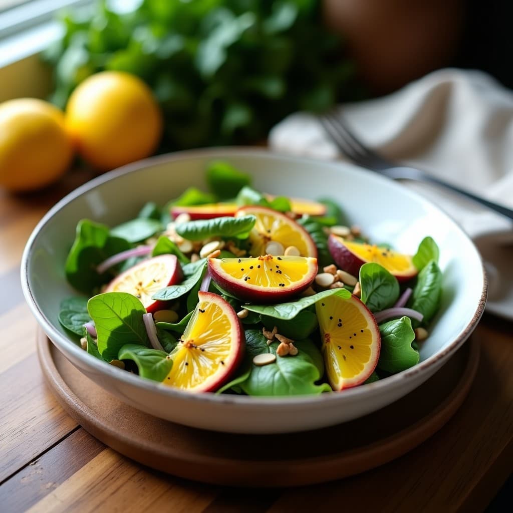 Ensalada de Watercress y Granadilla con Vinagreta de Limón: Receta Fresca y Detox