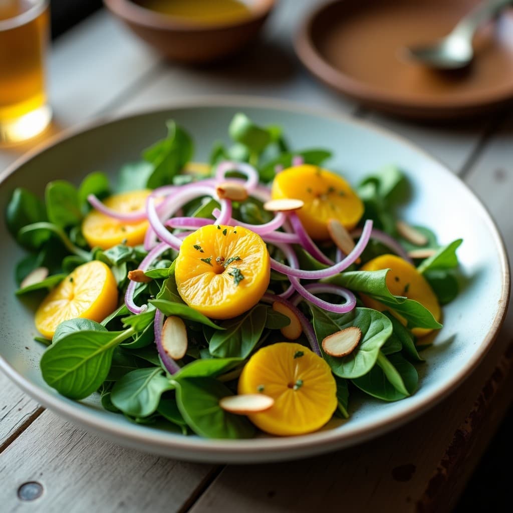 Ensalada de Watercress y Granadilla con Vinagreta de Vinagre de Sidra: Receta Inglesa Crudivegana