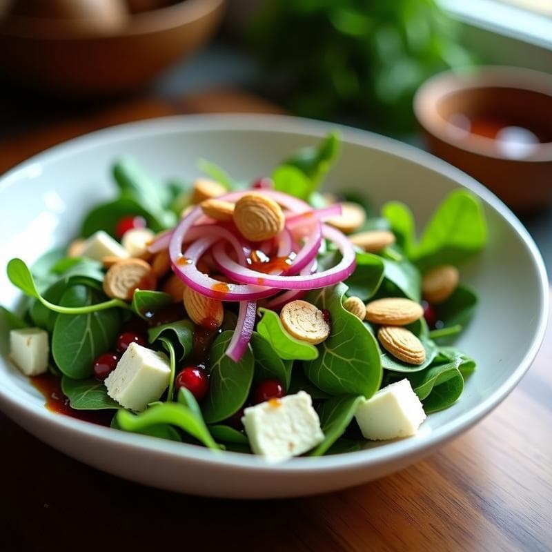 Ensalada de Watercress con Granadina y Queso de Cabra: Receta Británica Alta en Hierro