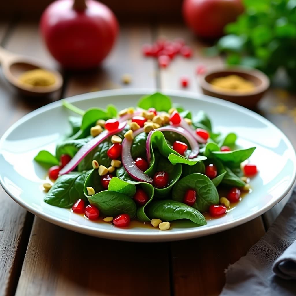 Ensalada de Watercress con Granado y Vinagreta de Granados: Receta Persa Fresca y Antioxidante