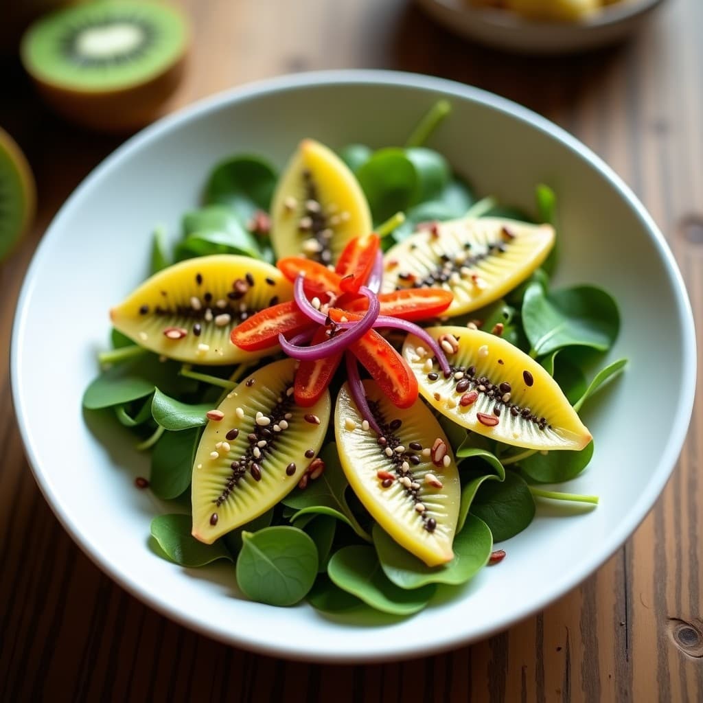 Ensalada de Watercress, Kiwi y Semillas de Amaranto: Receta Alta en Vitamina C
